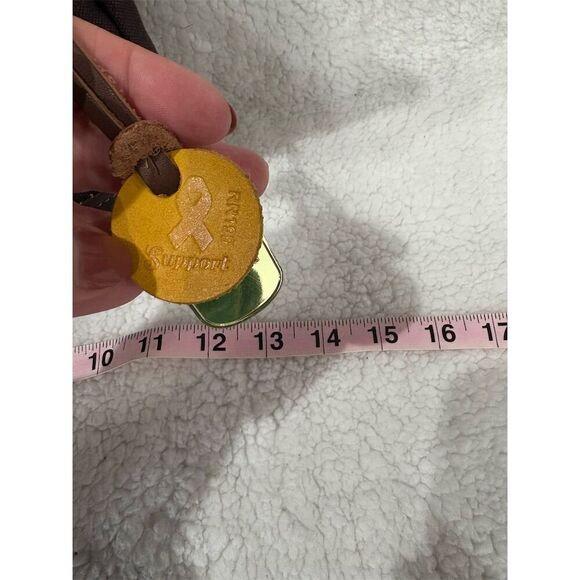 R. Riveter Dark Brown Leather Shoulder Bag Medium Striped Unisex Adults - Picture 2 of 12